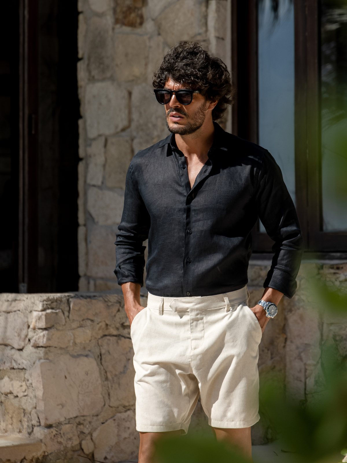 Camisa Puro Linho Preta