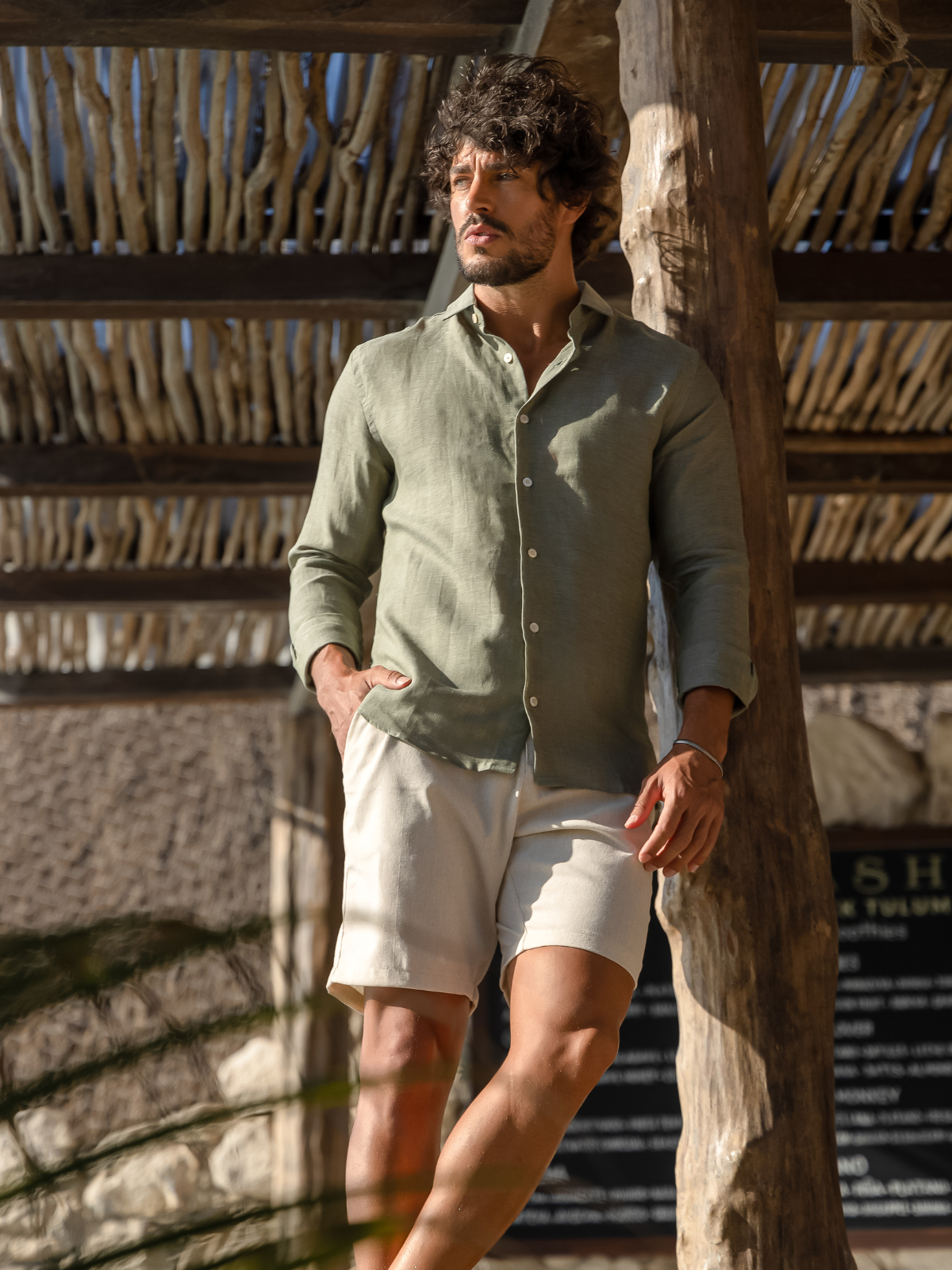 Camisa Puro Linho Verde Cacto